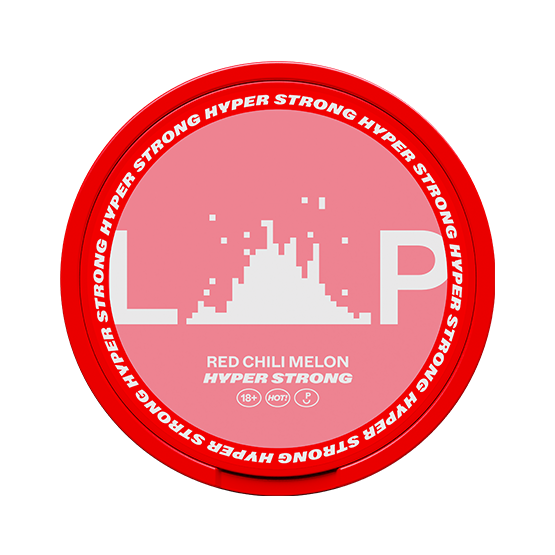 Loop Red Chili Melon Hyper Strong nicotine pouches can with bold red design and fiery flavor branding